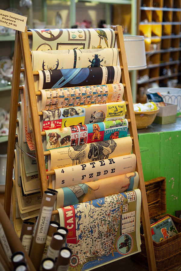 A variety of antique posters